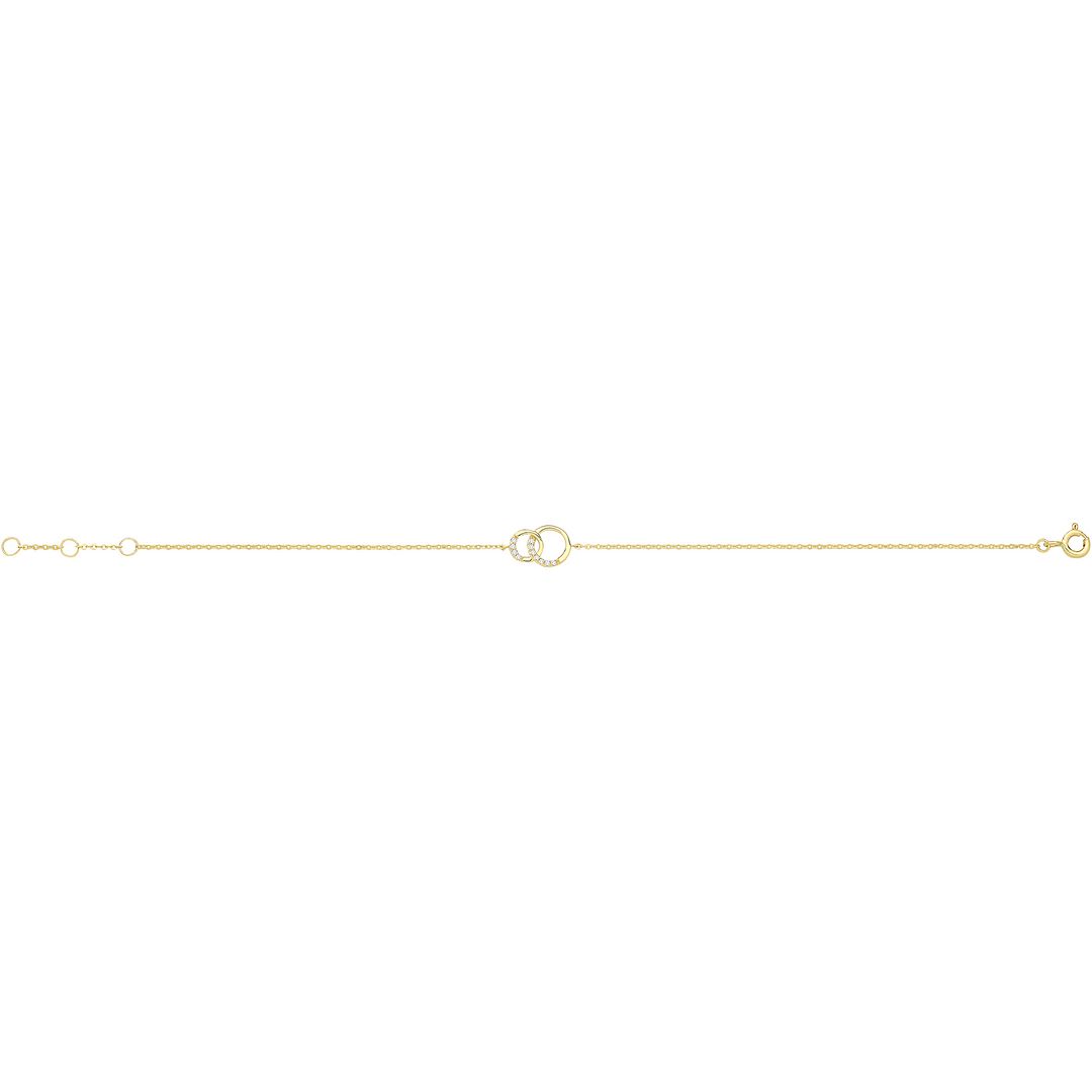 9 Carat (375) Yellow Gold Unisex Interlocking Circle Bracelet — 0.7g