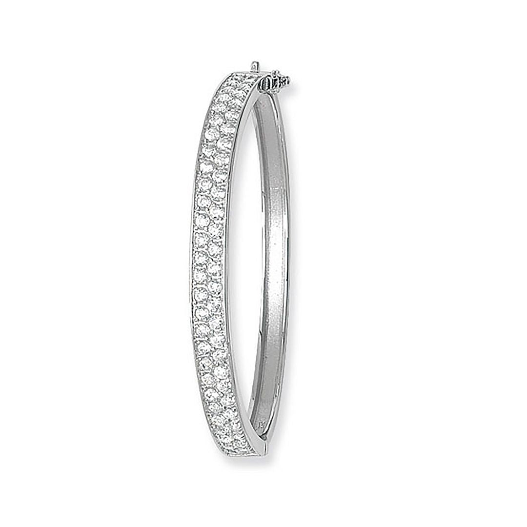 925 Sterling Silver Babies' Oval Hinged Bangle — 9.0g