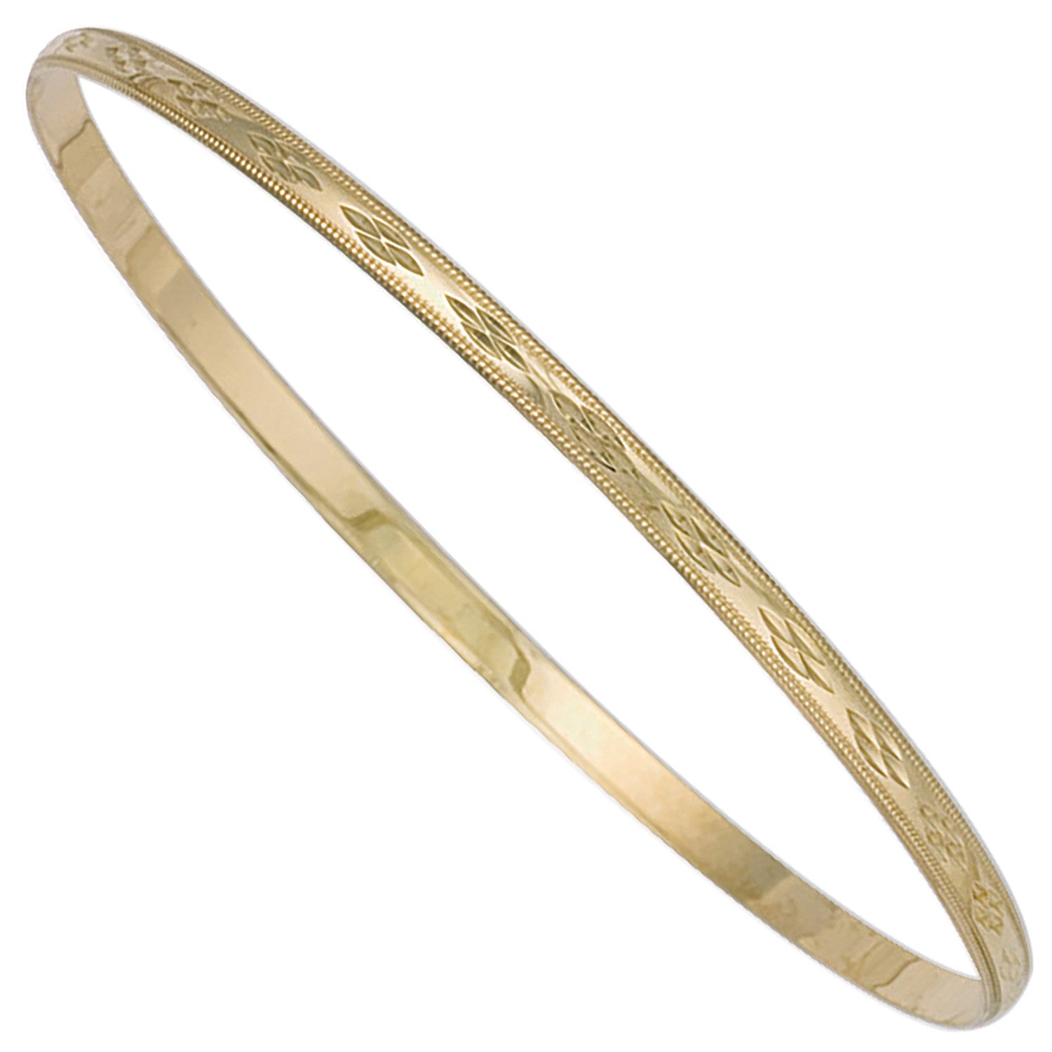 9ct Yellow Gold 3mm Diamond Cut D