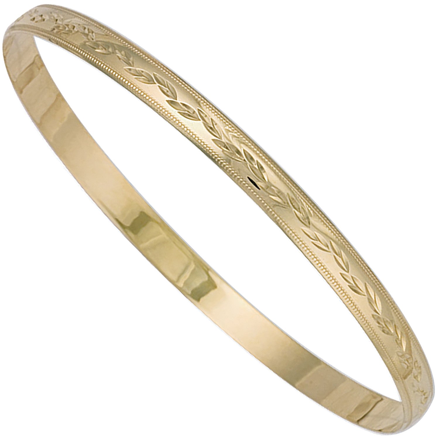 9ct Yellow Gold 5mm Diamond Cut D