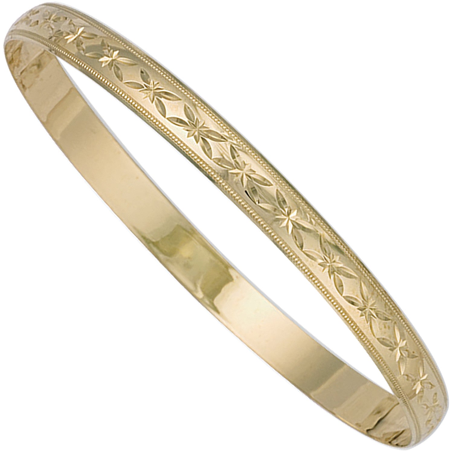 9ct Yellow Gold 6mm Diamond Cut D