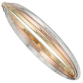 9ct Yellow, White & Red Gold 3mm Russian Wedding Bangle
