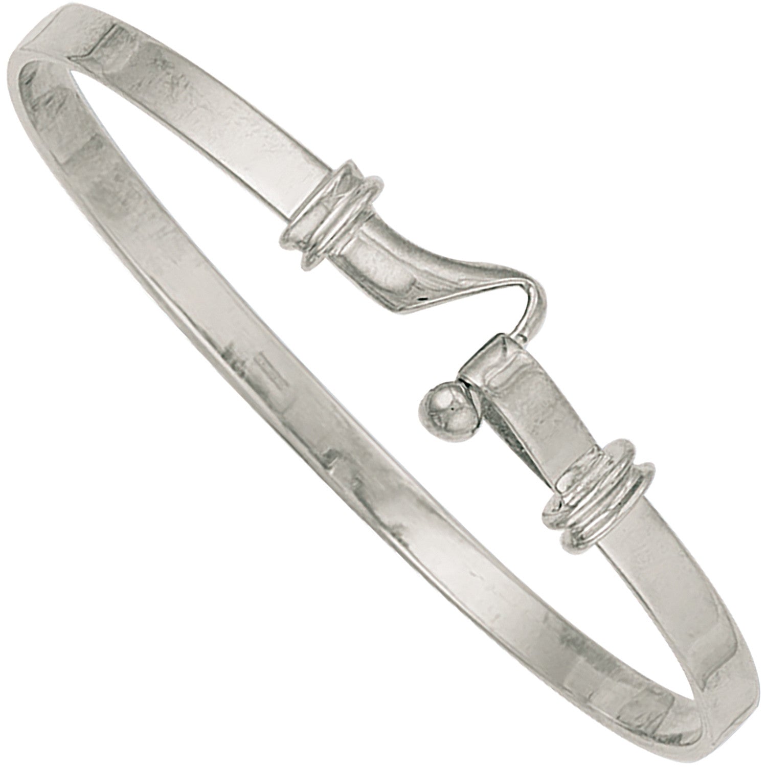 9ct White Gold Hook Bangle