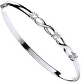 9ct White Gold Cubic Zirconia Bangle