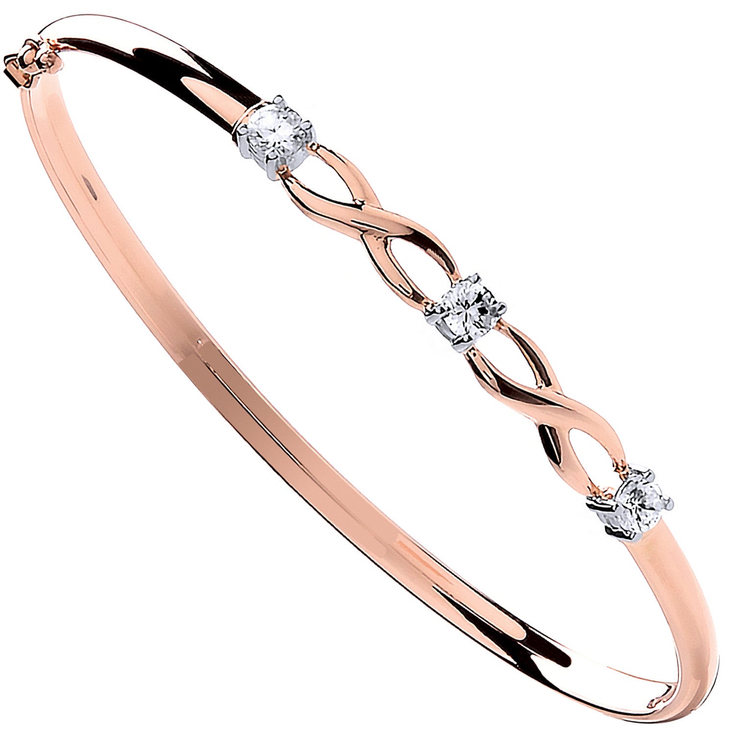 R/G Cubic Zirconia Bangle