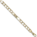 9ct Yellow Gold Plain & Bark Casted Curb Baby ID Bracelet