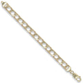 9ct Yellow Gold 7.5mm Plain & Bark Casted Curb Baby Bracelet