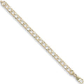 9ct Yellow Gold 7mm Plain & Bark Casted Curb Baby Bracelet