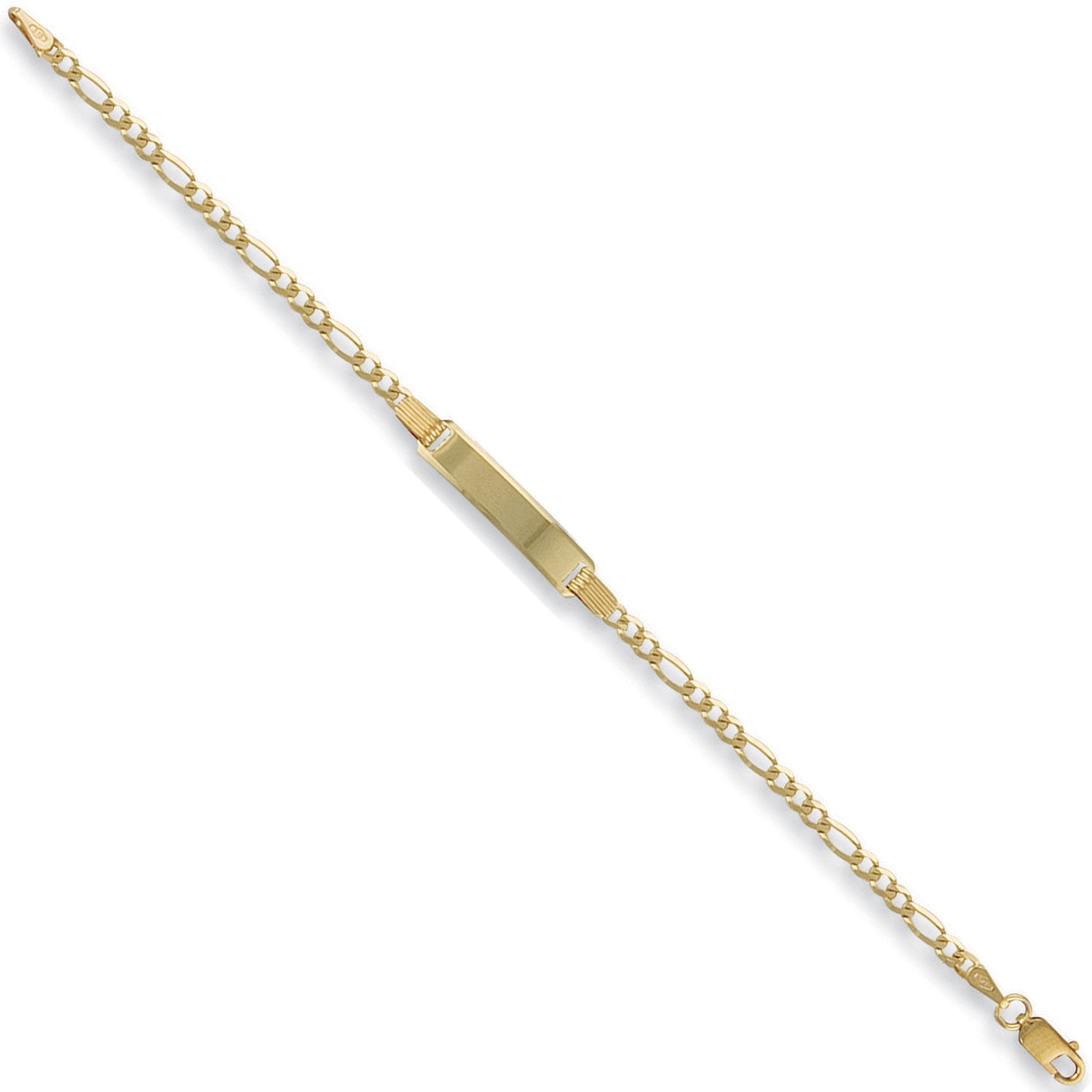 9ct Yellow Gold Baby/Ladies Figaro ID Bracelet