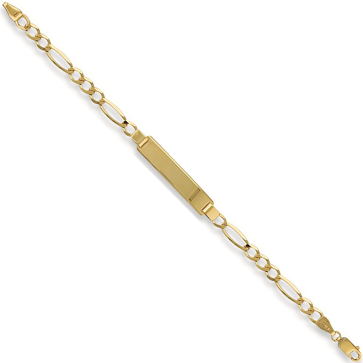 9ct Yellow Gold Baby/Ladies Figaro ID Bracelet