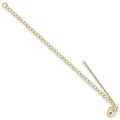 9ct Yellow Gold Open Curb & Padlock Charm Baby/Ladies Bracelet