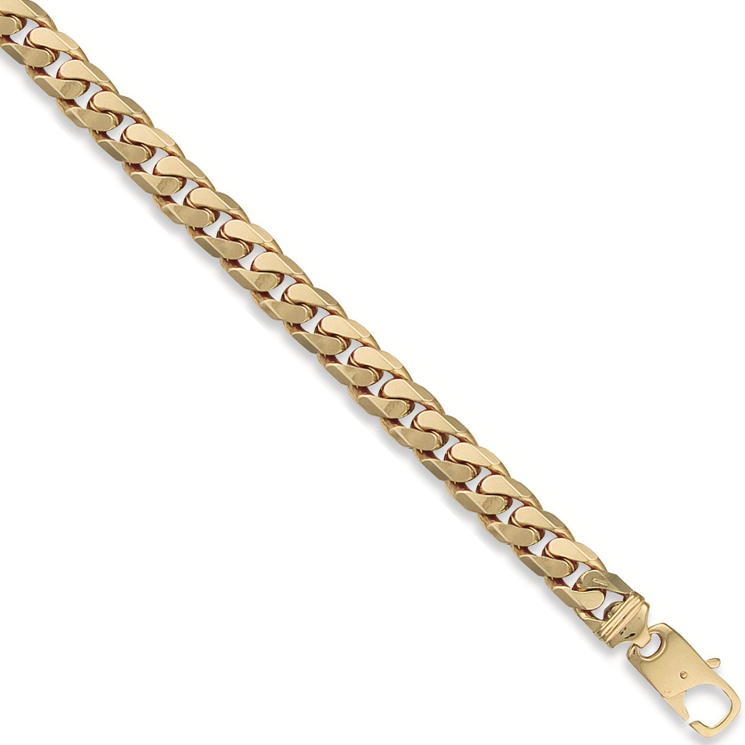 9ct Yellow Gold 11mm Tight Link Curb Bracelet