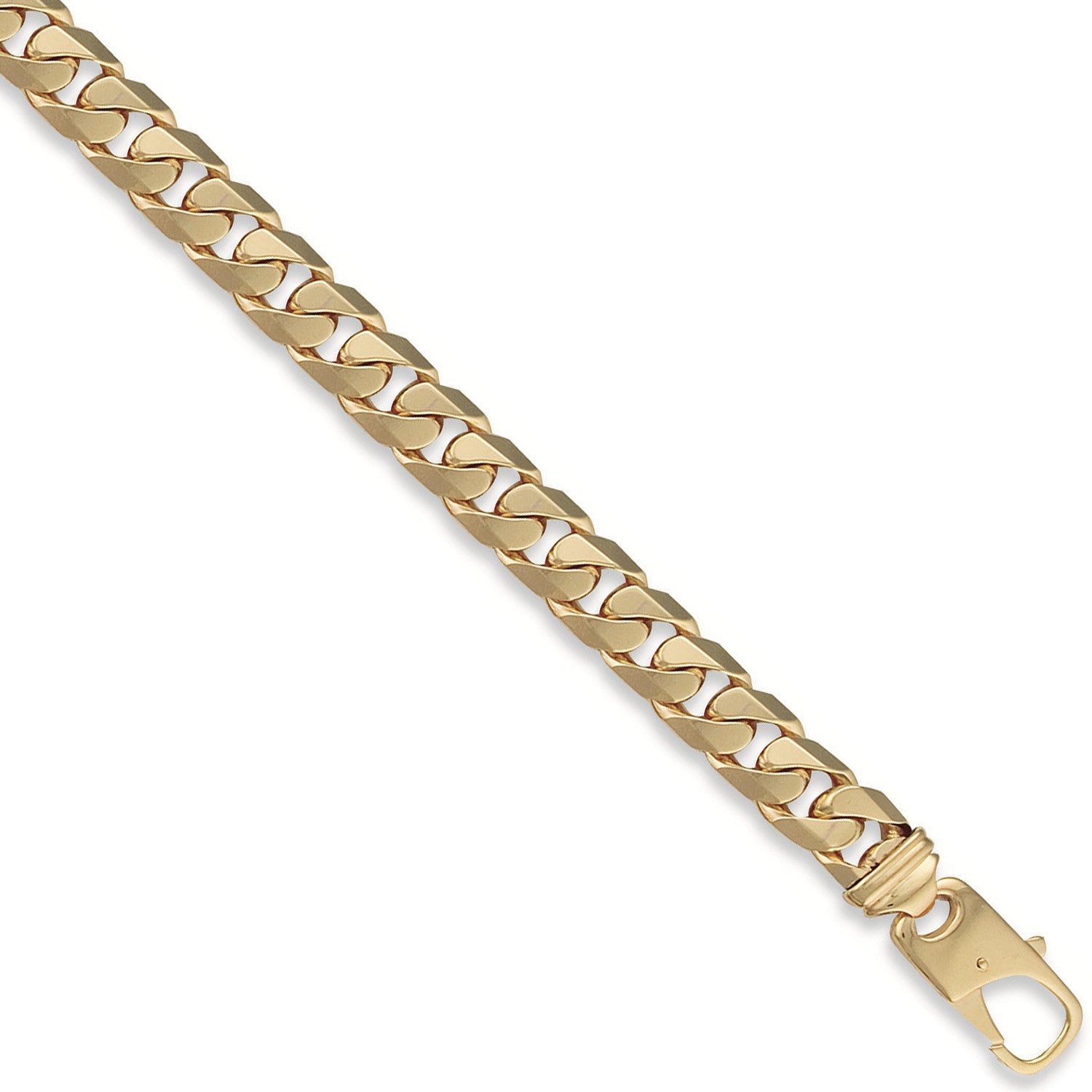 9ct Yellow Gold 12mm Tight Link Curb Bracelet