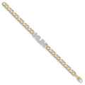 9ct Yellow Gold Casted Cubic Zirconia Mum Bracelet