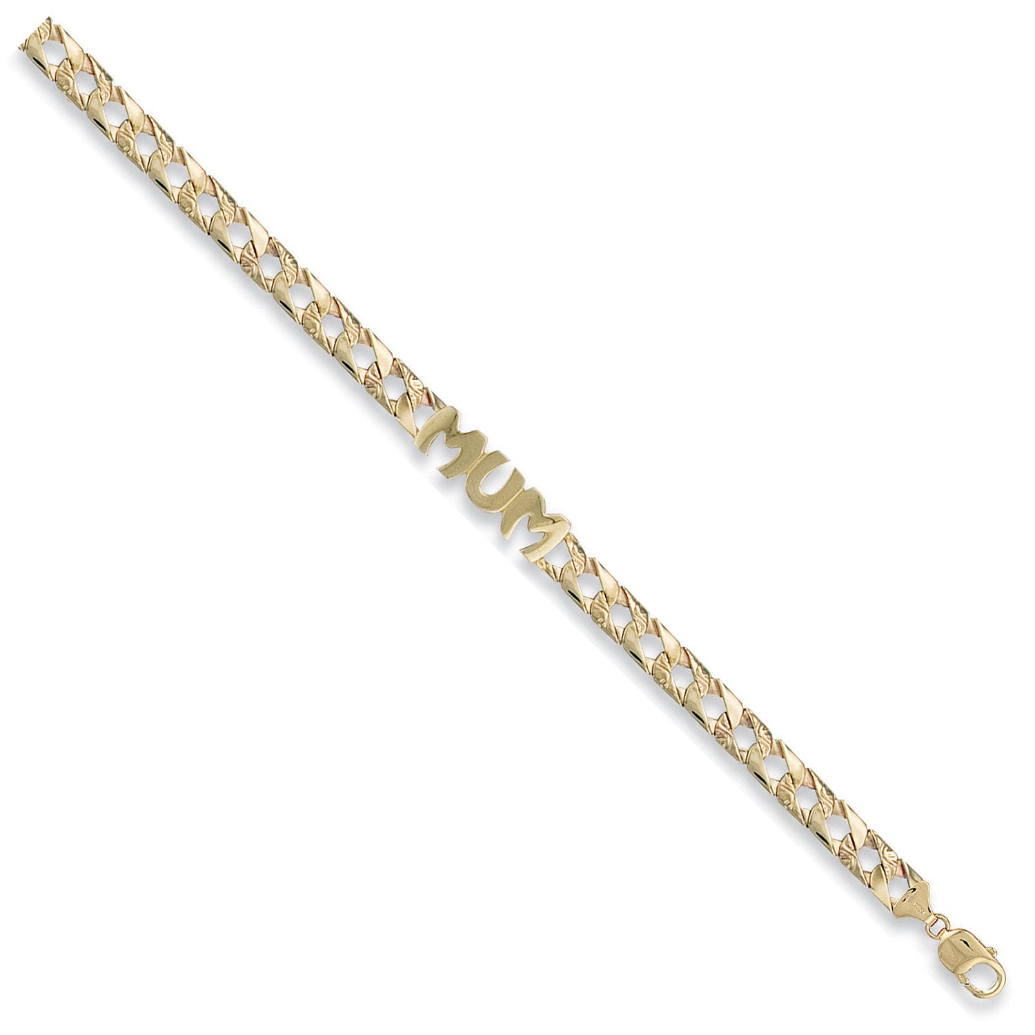 9ct Yellow Gold Casted Mum Bracelet