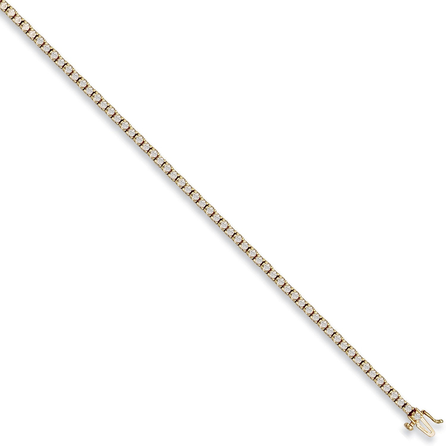 9ct Yellow Gold 3.5mm Cubic Zirconia Tennis Bracelet
