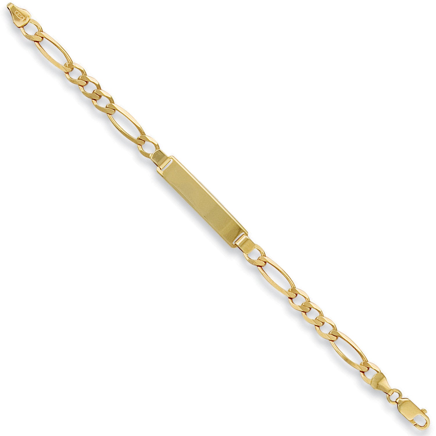 9ct Yellow Gold Baby/Ladies Figaro ID Bracelet