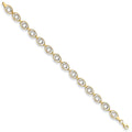 9ct White & Yellow Gold 8mm Fancy Oval Linked Bracelet