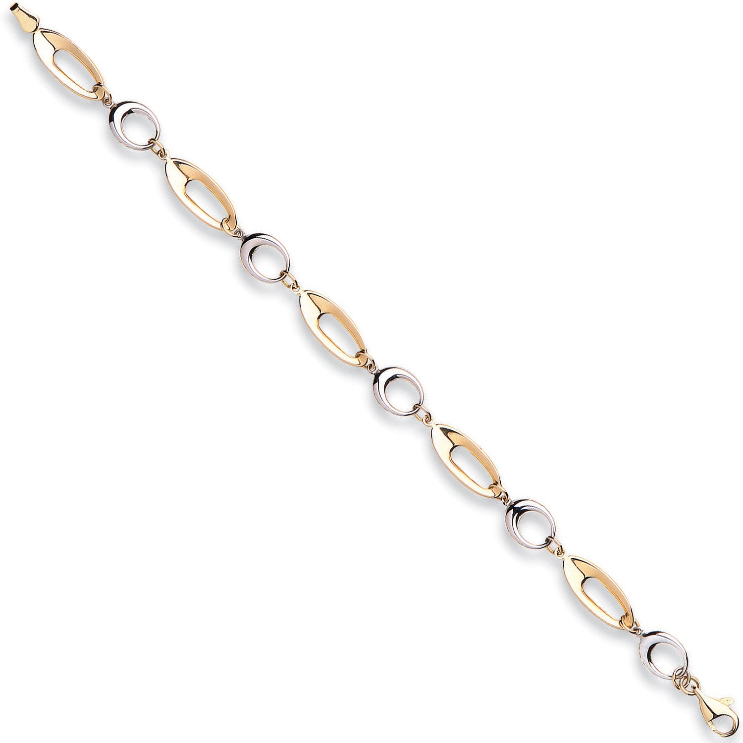 9ct White & Yellow Gold Fancy Link Bracelet