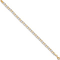 9ct White & Yellow Gold Oval Hollow Link Bracelet