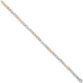 9ct White & Yellow Gold Figure of 8 link with Cubic Zirconia's Ladies Bracelet