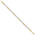 9ct Yellow & White Gold Eternity Fancy Link Ladies Bracelet