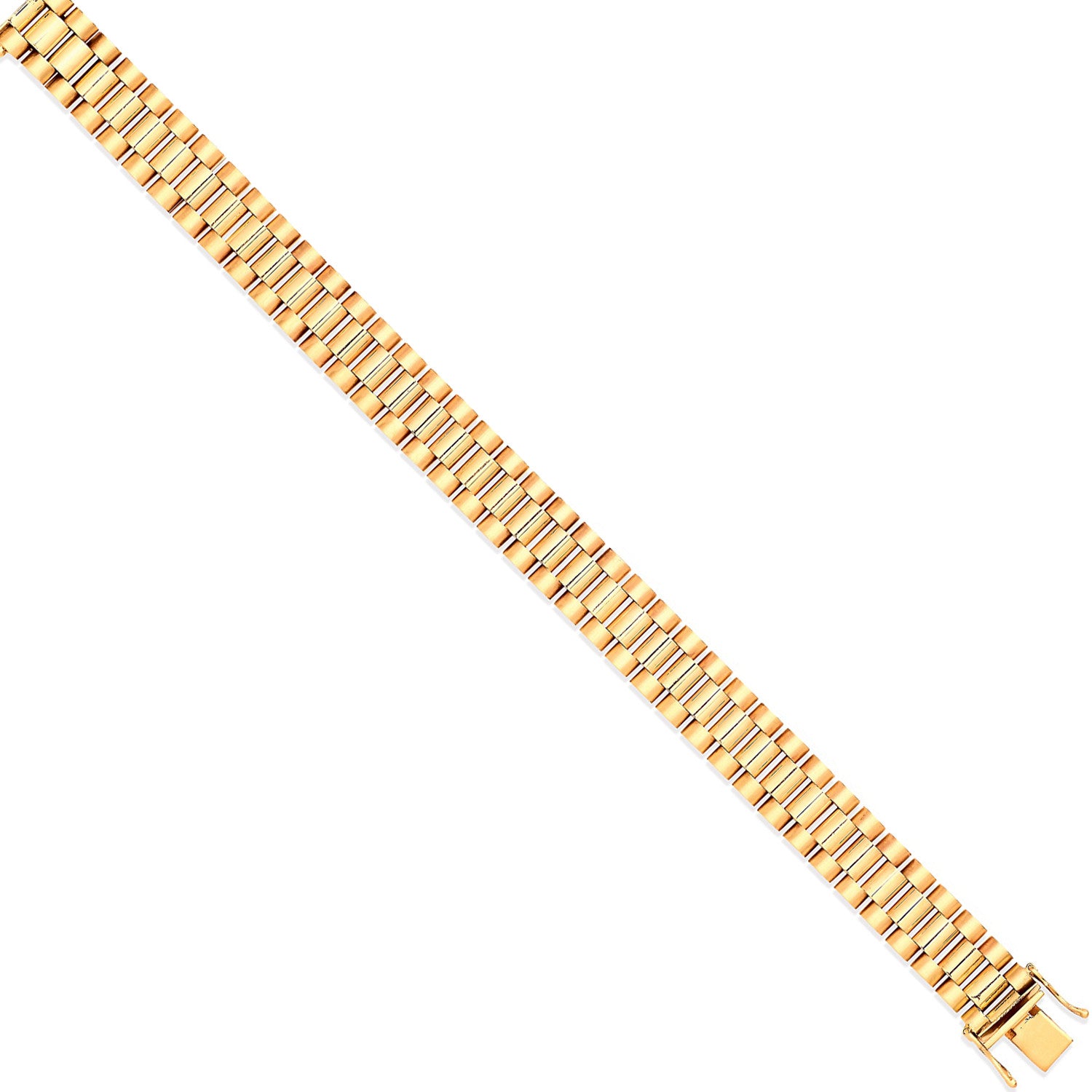 9ct Yellow Gold 14mm Fancy Link Gents Bracelet