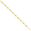 9ct Yellow Gold 6mm Leaf Motif Ladies Bracelet