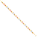 White, R & 9ct Yellow Gold Double Kisses Ladies Bracelet