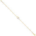 9ct Yellow Gold Plain & Cubic Zirconia Hearts Ladies Bracelet