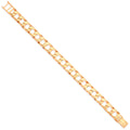 9ct Yellow Gold 11mm Casted Grain Edge Gents Bracelet