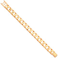 9ct Yellow Gold 12mm Casted Grain Edge Gents Bracelet