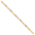 9ct Yellow Gold Casted Ladies Cubic Zirconia Heart Bracelet
