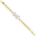 9ct Yellow Gold Cubic Zirconia Butterfly Charm Baby Belcher Bracelet