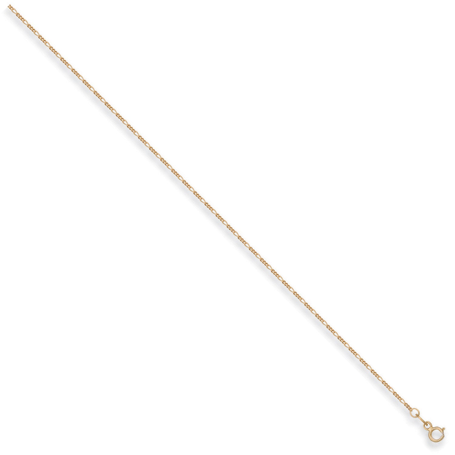 9ct Yellow Gold 1.3mm Figaro Chain