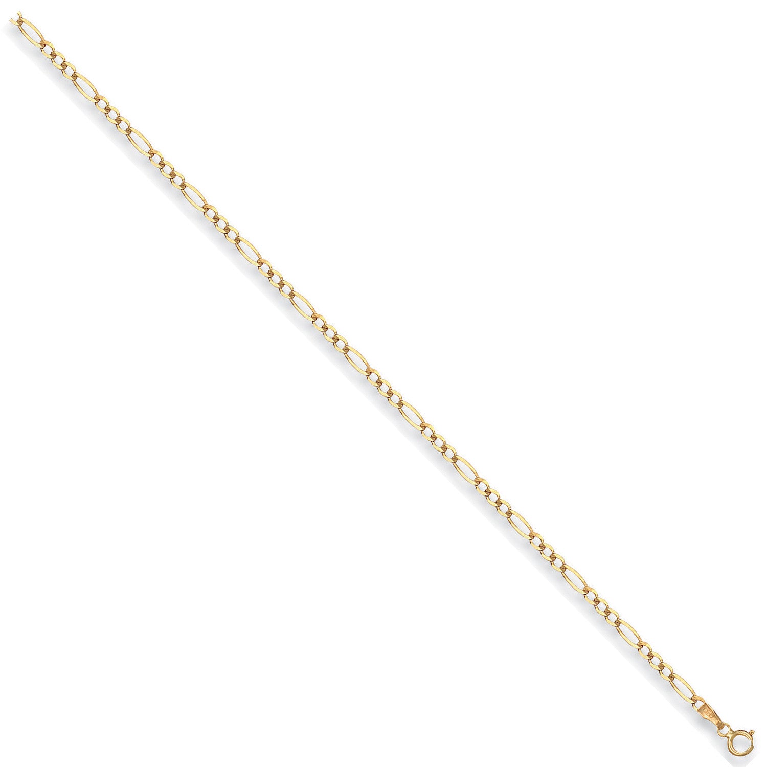 9ct Yellow Gold 2.7mm Economy Figaro Chain