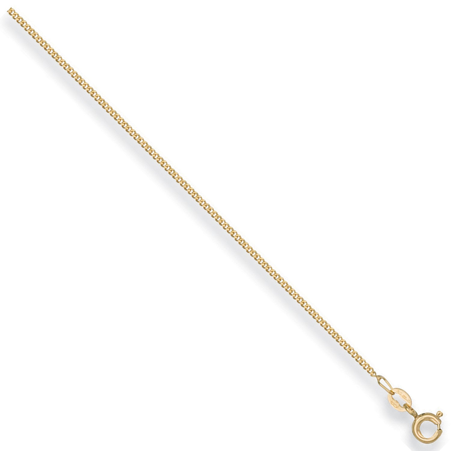9ct Yellow Gold 1.2mm Traditional Classic Curb Chain