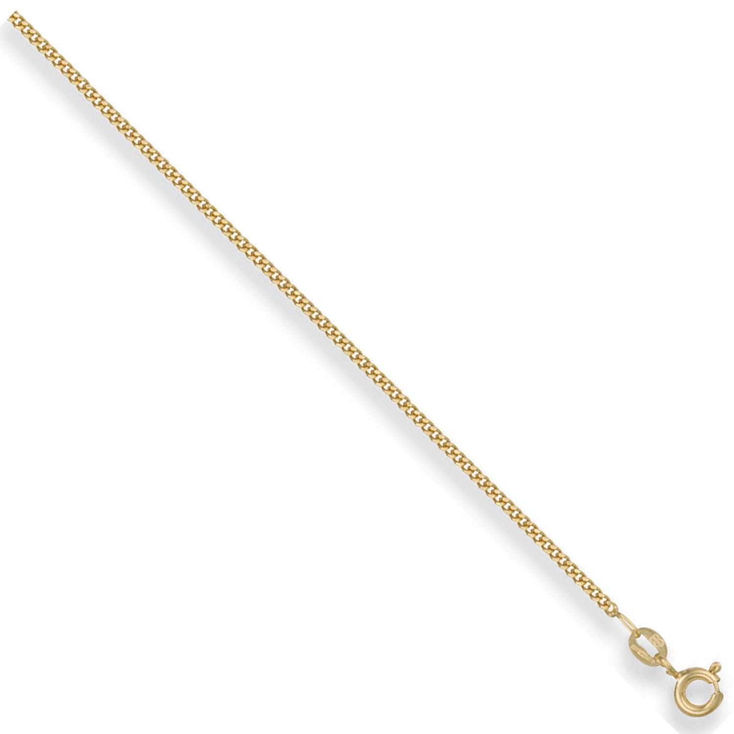 9ct Yellow Gold 1.5mm Traditional Classic Curb Chain
