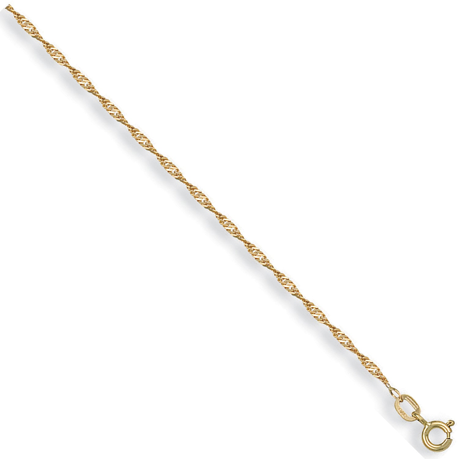 9ct Yellow Gold 1.6mm Singapore Chain