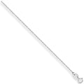 9ct White Gold 1.2mm Diamond Cut Trace Chain