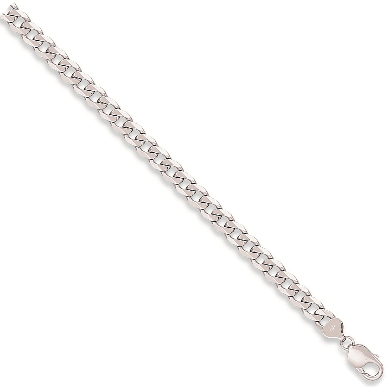9ct White Gold 5.5mm Curb Chain
