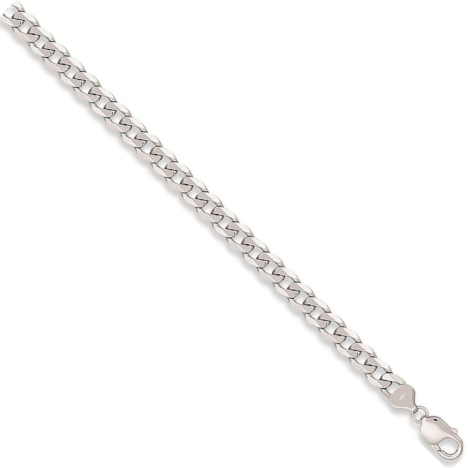 9ct White Gold 8.0mm Curb Chain