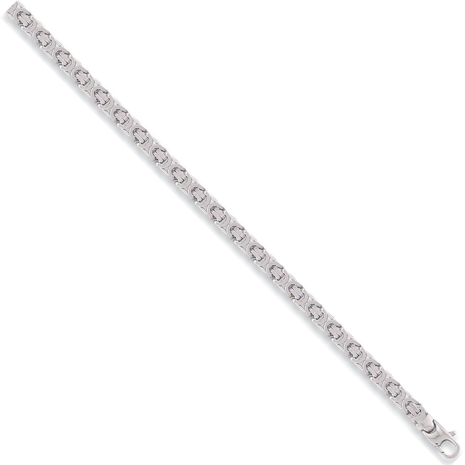 9ct White Gold 5.7mm Flat Byzantine Chain