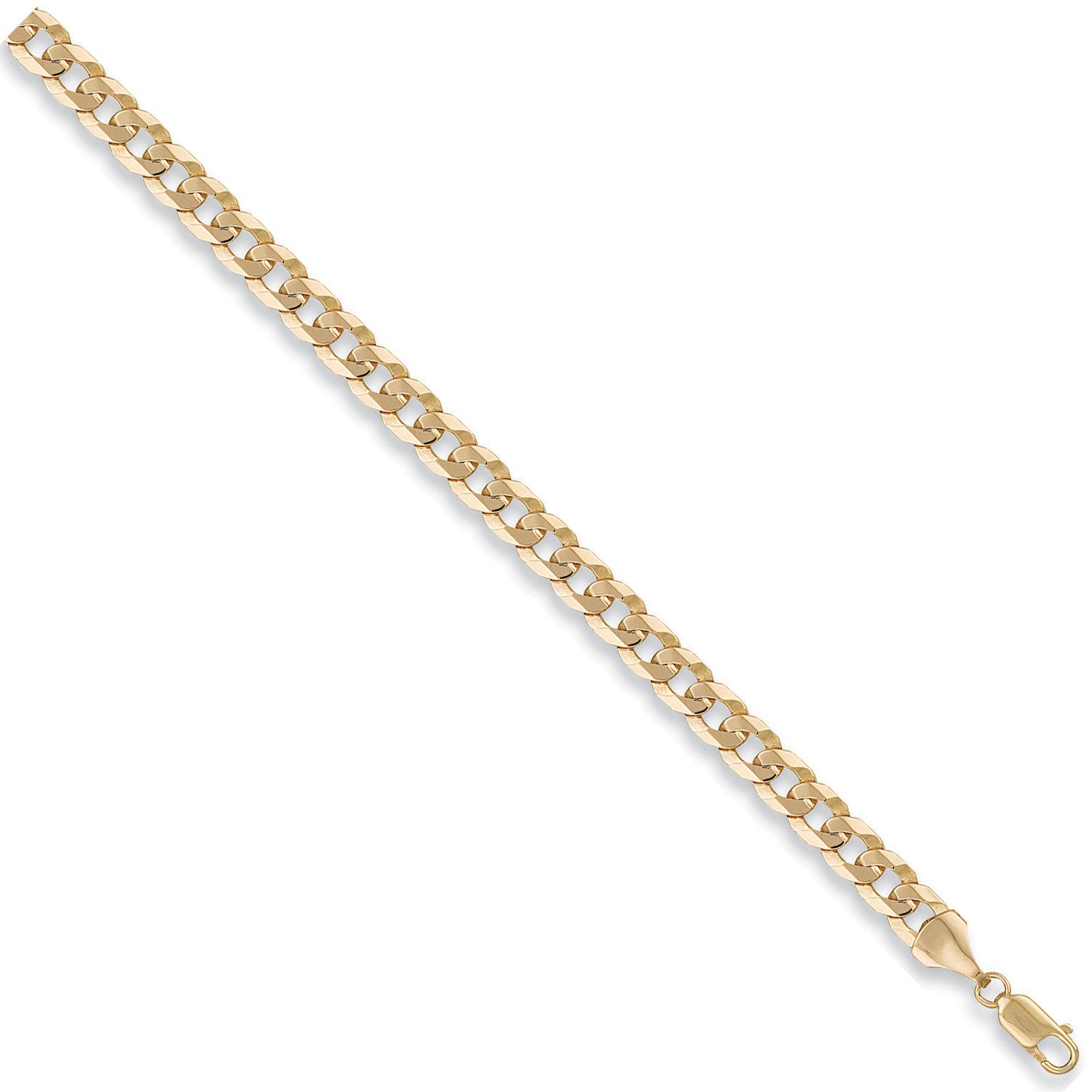 9ct Yellow Gold 6.7mm Flat Curb Chain