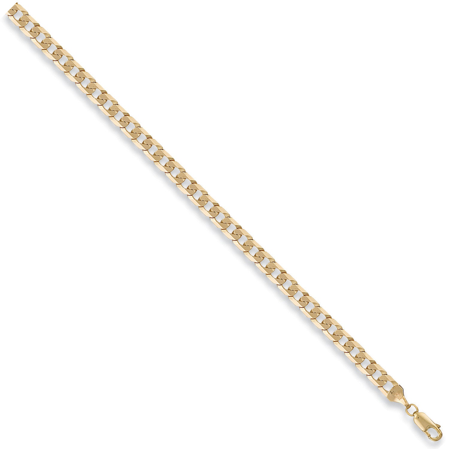 9ct Yellow Gold 5.5mm Flat Curb Chain