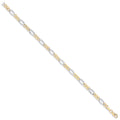 Yellow & White Gold Rhodium Plated 4.0mm Hollow Figaro Chain/Bracelet