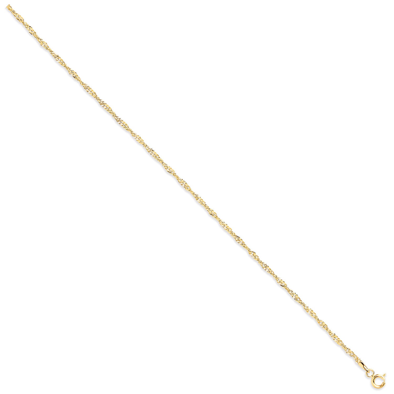 9ct Yellow Gold 1.9mm Hollow Singapore Chain