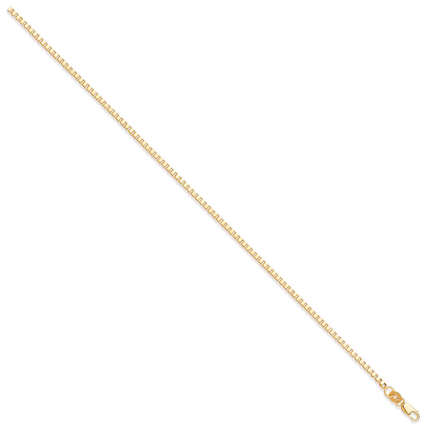 9ct Yellow Gold 2.1mm Hollow Square Cut Box Chain