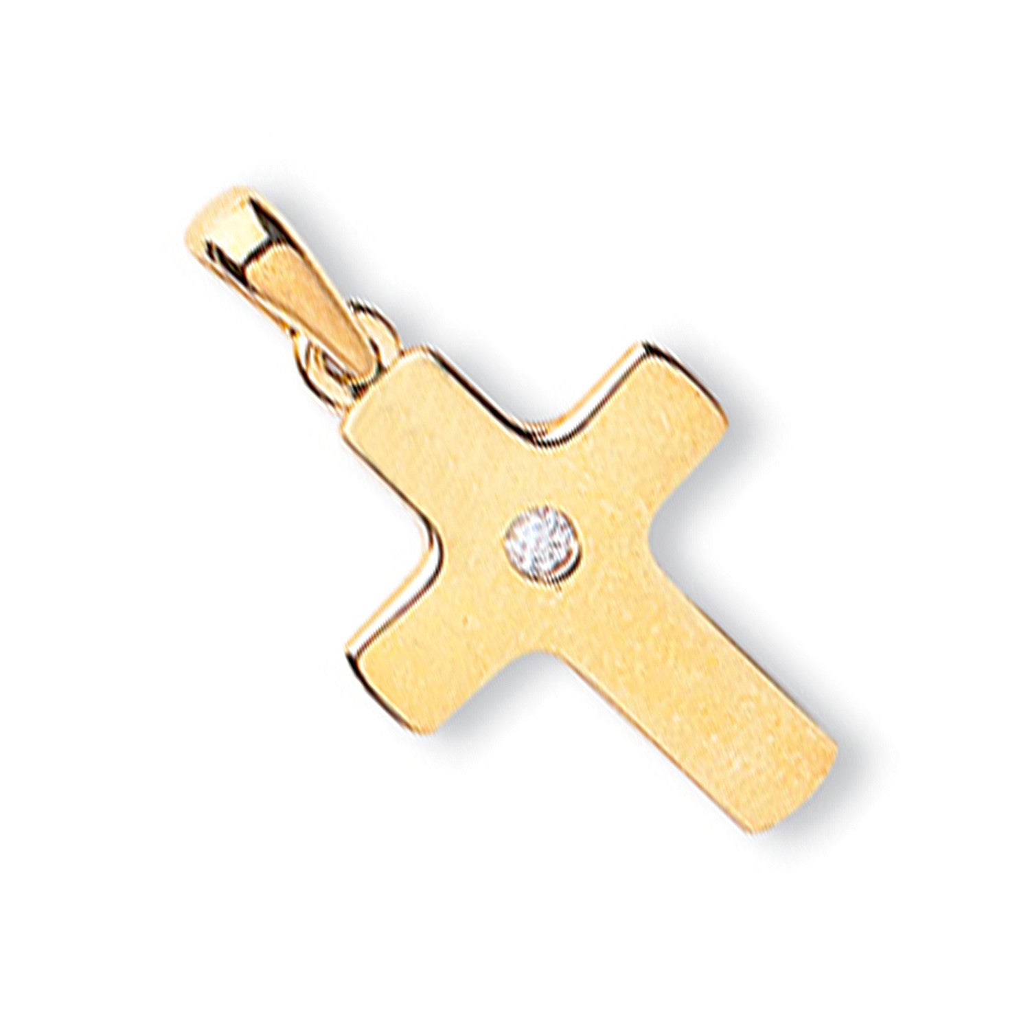 9ct Yellow Gold Cubic Zirconia Cross