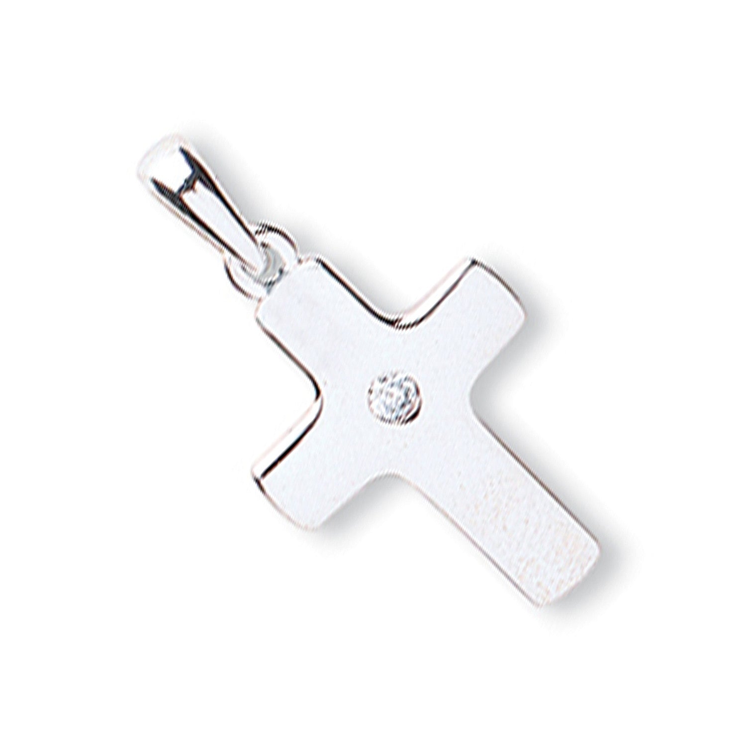 9ct White Gold Cubic Zirconia Cross